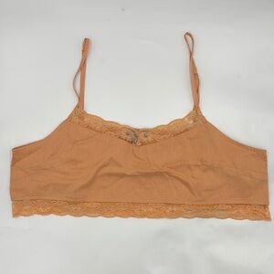 Nasty Gal Cotton Lace Trim Cropped Bralette